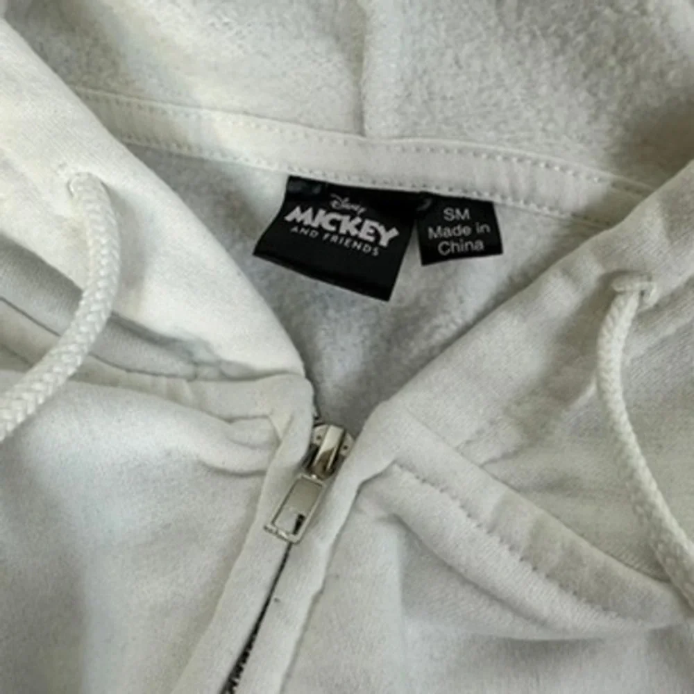 Kids Disney Mickey & Friends White Zip Up Hoodie Sweatshirt Size SM